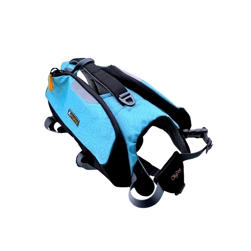 OllyDog Rover Dog Hiking Saddle Backpack Medium Blue Lightweight Adventure Pack